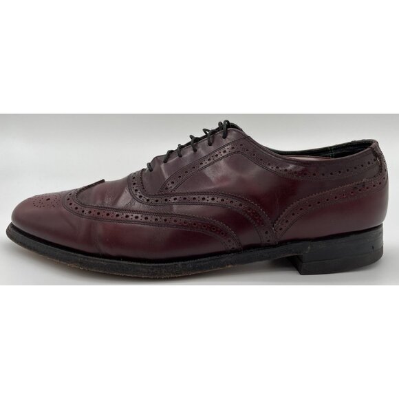 Vintage Florsheim Imperial Men’s 11C Wingtip Oxford Burgundy Leather Dress Shoes - Picture 7 of 12
